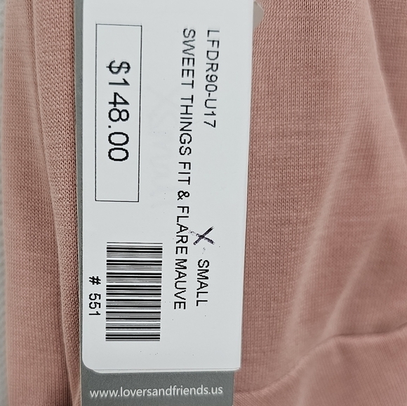 Lovers + FRIENDS Sweet Things Fit & Flare Dress, Backless Tie Neck Pink - Picture 9 of 9